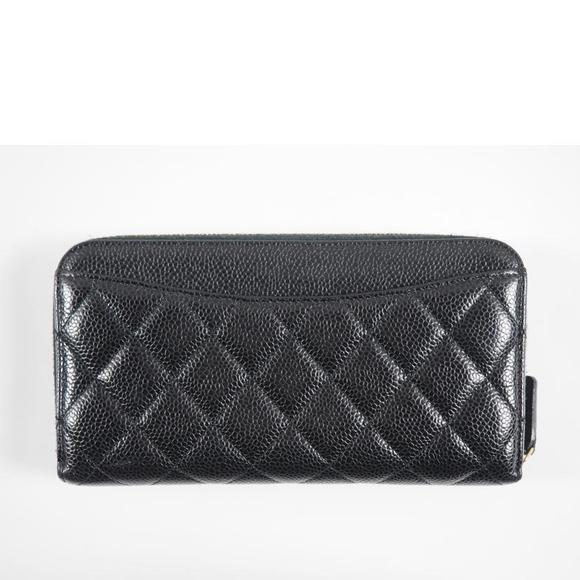 Chanel Caviar Wallet Zip Matelasse Bag Black - Picture 1 of 10